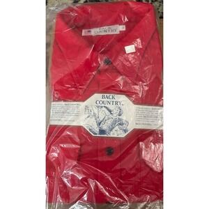 Vintage NWT Deadstock BACK COUNTRY Red Cotton Flannel Button Down Shirt Men’s XL